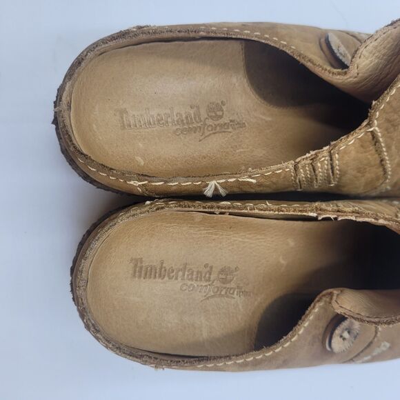 Timberland Comforia Womens 9 M Nubuck Leather Slip-on Comfort Mule Wedge Heel - Picture 9 of 9